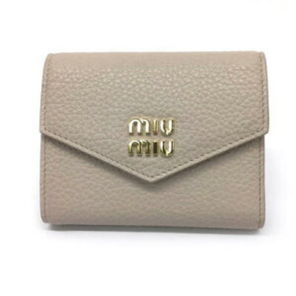 New Miu Miu Tri Wallet Leather Pink UnID - Picture 1 of 7